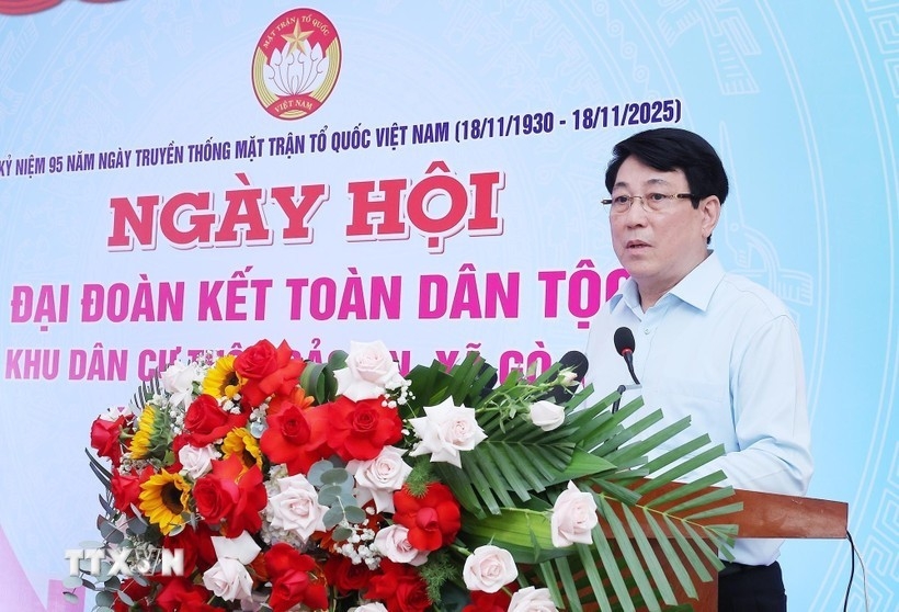 Chủ tịch nước Lương Cường dự Ngày hội Đại đoàn kết toàn dân tại Đà Nẵng