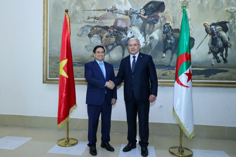 Chủ tịch Hạ viện Ibrahim Boughali bày tỏ vui mừng khi Algeria là Đối tác Chiến lược đầu tiên của Việt Nam tại châu Phi. Nguồn: VGP.
