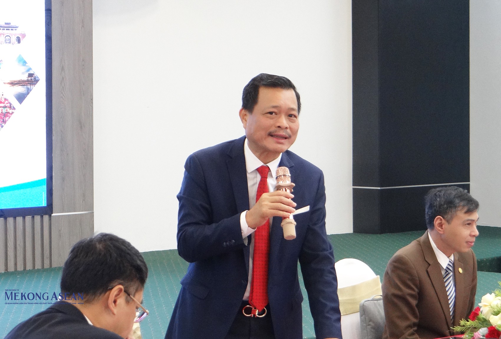 Ông Nguyễn Quý Phương - Trưởng phòng Quản lý Xúc tiến Du lịch, Cục Du lịch Quốc gia Việt Nam phát biểu tại hội nghị. Ảnh: Phùng Nguyện/Mekong ASEAN.