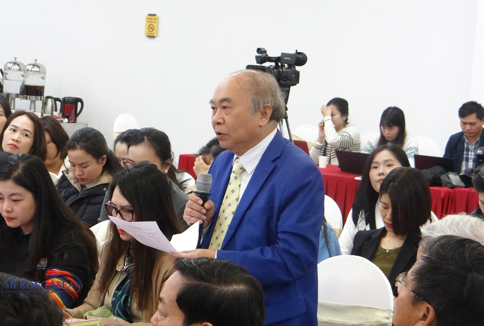 Đại diện Hiệp hội doanh nghiệp du lịch các tỉnh phát biểu tại hội nghị. Ảnh: Phùng Nguyện/Mekong ASEAN.