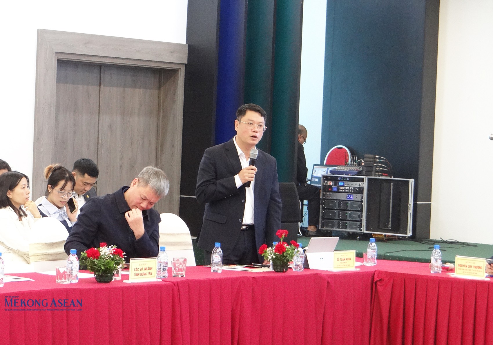 Ông Đỗ Tuấn Khoa, Phó Giám đốc Sở Văn hóa, Thể thao và Du lịch tỉnh Bắc Ninh phát biểu tại hội nghị. Ảnh: Phùng Nguyện/Mekong ASEAN.