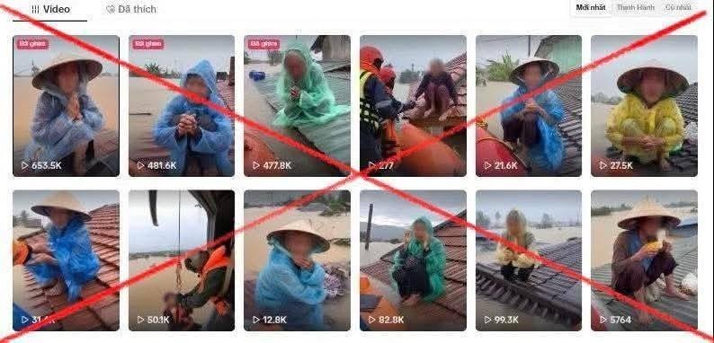 Những hình ảnh, video clip do AI ngụy tạo về mưa lũ miền Trung gây hoang mang dư luận trong những ngày qua trên mạng xã hội. 