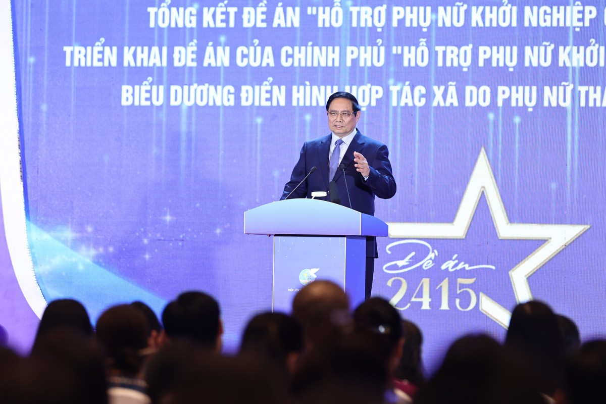 Thủ tướng ghi nhận, đánh giá cao và nhiệt liệt biểu dương những kết quả quan trọng mà các cấp, các ngành, các địa phương và các chị em phụ nữ đã đạt được trong thời gian qua - Ảnh: VGP