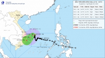 Bão số 15 suy yếu dần, hướng về bờ biển Gia Lai - Đắk Lắk