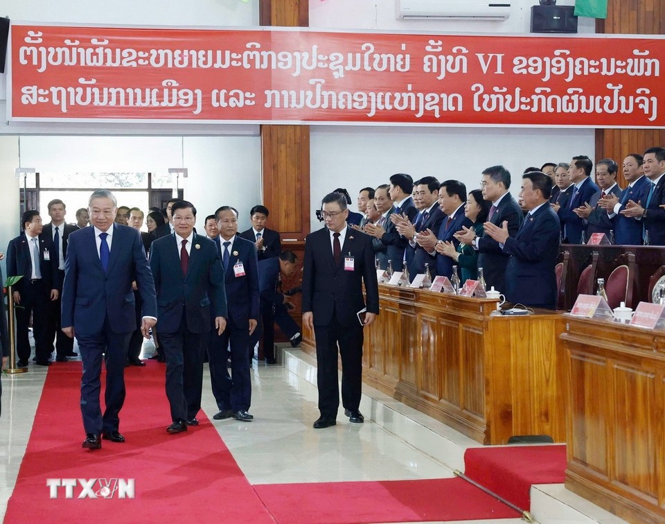 Tổng Bí thư phát biểu chính sách tại Học viện Chính trị - Hành chính quốc gia Lào