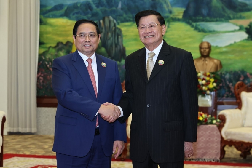 Thủ tướng Phạm Minh Chính hội kiến Tổng Bí thư, Chủ tịch nước Lào