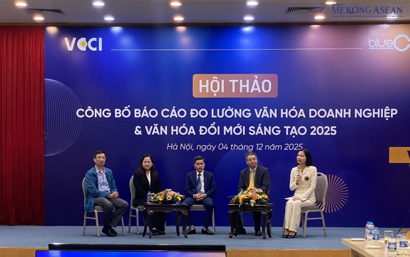 Hội thảo công bố báo cáo “Mức độ trưởng thành văn hoá doanh nghiệp và đổi mới sáng tạo 2025 & xu hướng 2026”. Ảnh: Hà Anh/Mekong ASEAN.