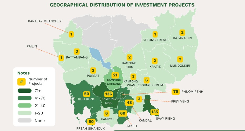 Số lượng dự án đầu tư trong 11 tháng tại các địa phương. Ảnh: 