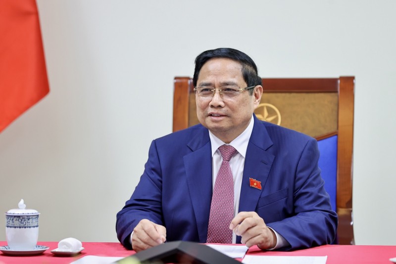 Thủ tướng Phạm Minh Chính đề nghị Rosatom tích cực phối hợp, hỗ trợ Việt Nam phát triển ngành năng lượng nguyên tử vì mục đích hoà bình. Nguồn: VGP.