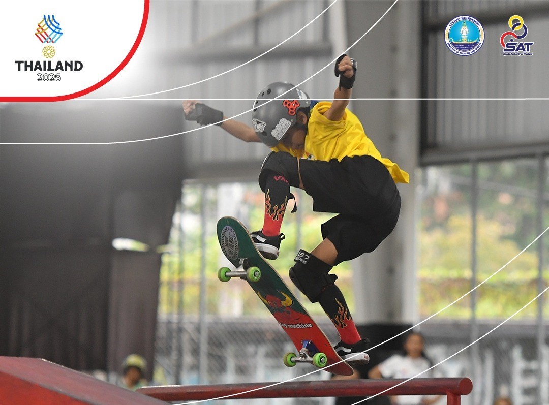 Tuyển thủ Chunkao Udomphen giành HCV nội dung trượt ván đường phố nữ. Ảnh: SEA GAMES Thailand 2025