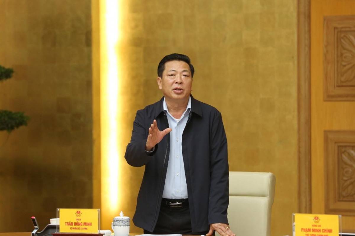 Bộ trưởng Bộ Xây dựng Trần Hồng Minh phát biểu - Ảnh: VGP