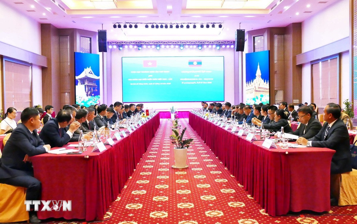 Quang cảnh Cuộc họp thường niên lần thứ 34 giữa hai Đoàn đại biểu biên giới Việt Nam-Lào. (Ảnh: Xuân Tú/TTXVN)