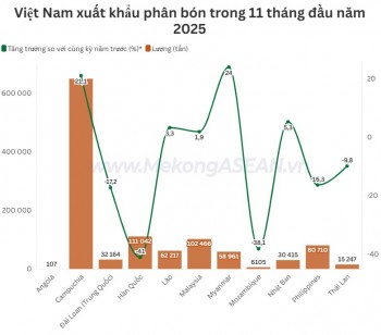 Xuất khẩu phân bón tăng gần 20% trong 11 tháng
