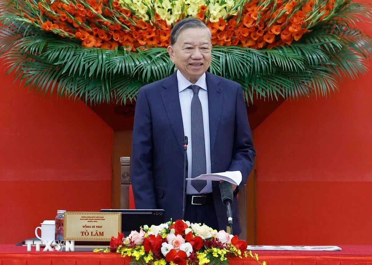 Tổng Bí thư Tô Lâm phát biểu chỉ đạo. 