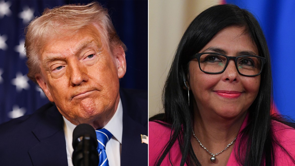 Tổng thống Mỹ Donald Trump và Tổng thống lâm thời của Venezuela, bà Delcy Rodriguez. Ảnh: Fox News