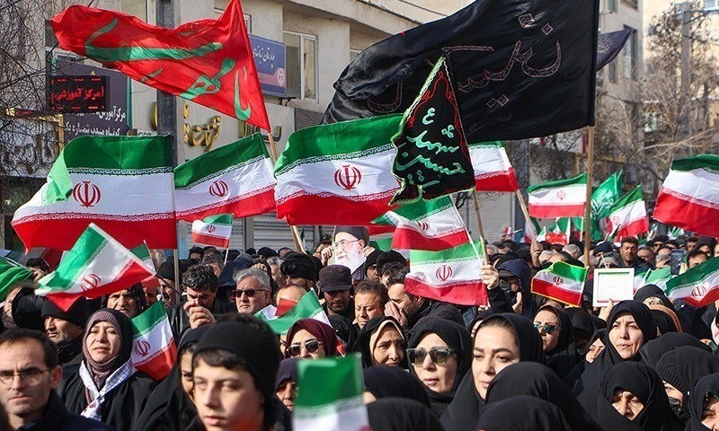 Biểu tình tại Tehran ngày 12/1. Ảnh: Tehran Times