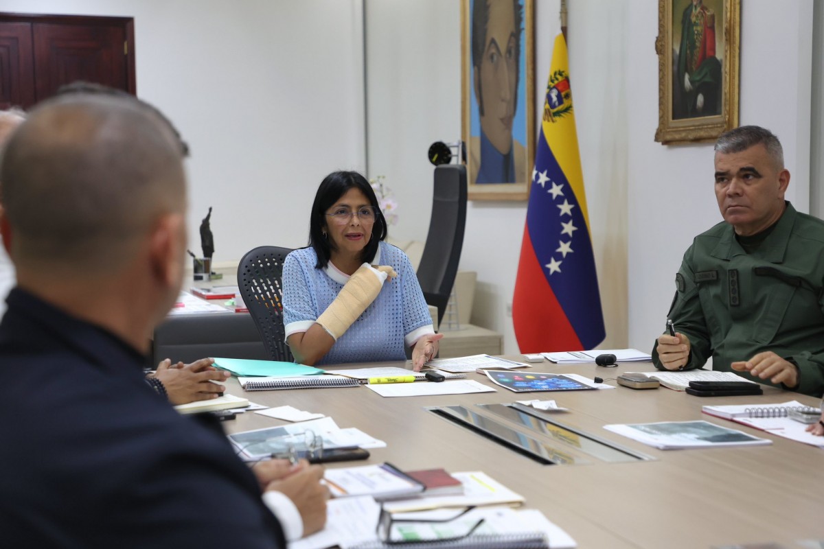 Tổng thống lâm thời Venezuela, bà Delcy Rodriguez. Ảnh: X/@delcyrodriguezv