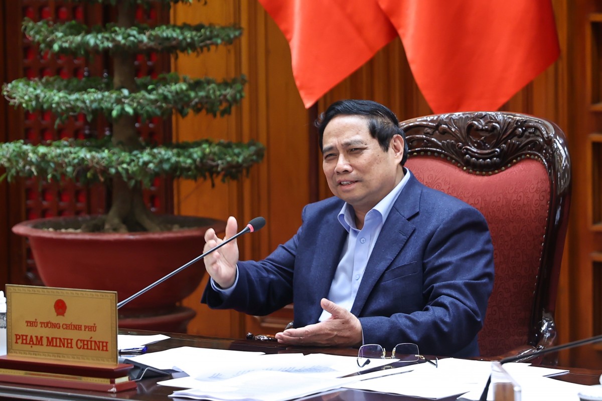 Thủ tướng Phạm Minh Chính chủ trì cuộc họp Thường trực Chính phủ về một số nội dung quan trọng. Ảnh: VGP.