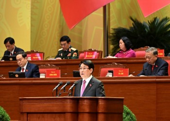 Chủ tịch nước Lương Cường trình bày diễn văn khai mạc Đại hội XIV của Đảng