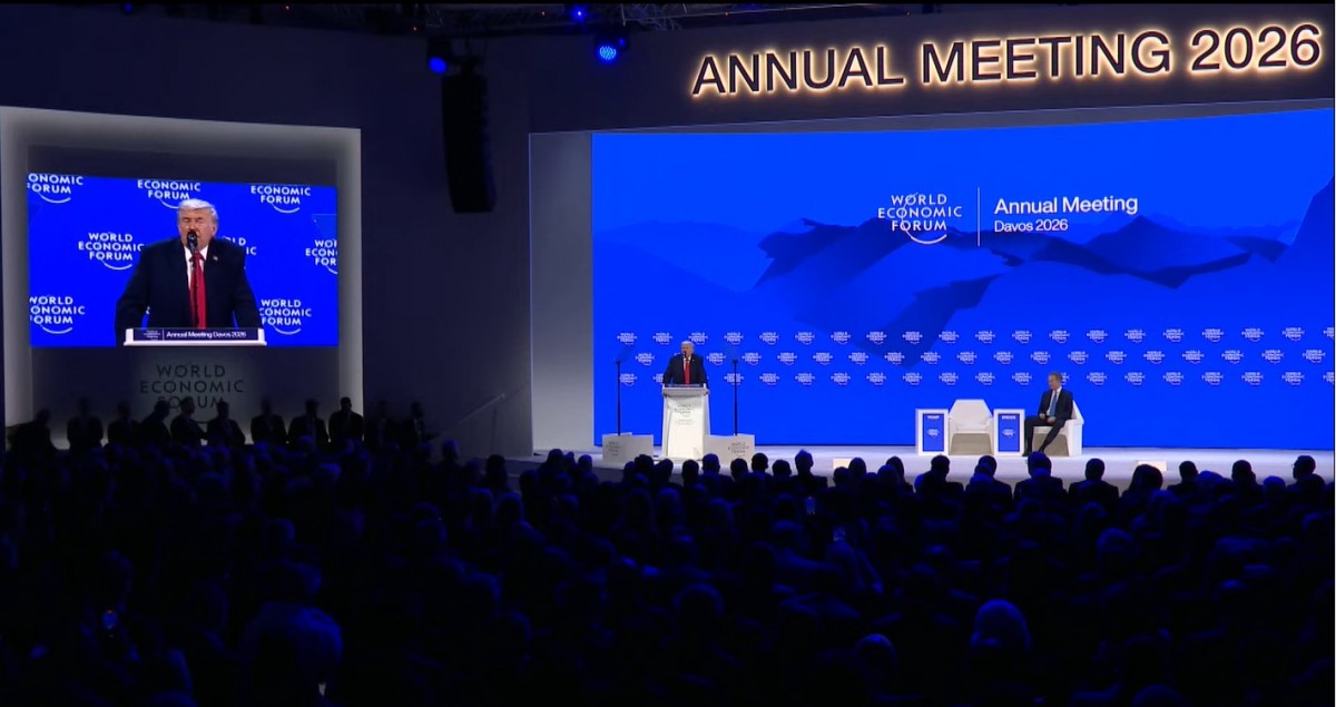 Khán giả lắng nghe Tổng thống Donald Trump phát biểu tại Davos ngày 21/1. Ảnh: Nhà Trắng