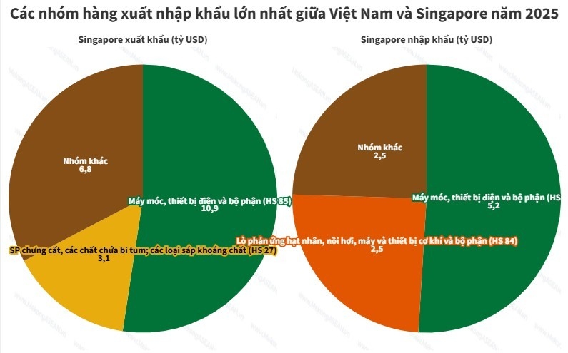 Xuất nhập khẩu Việt Nam - Singapore đạt mốc mới, nhóm hàng nào dẫn đầu?