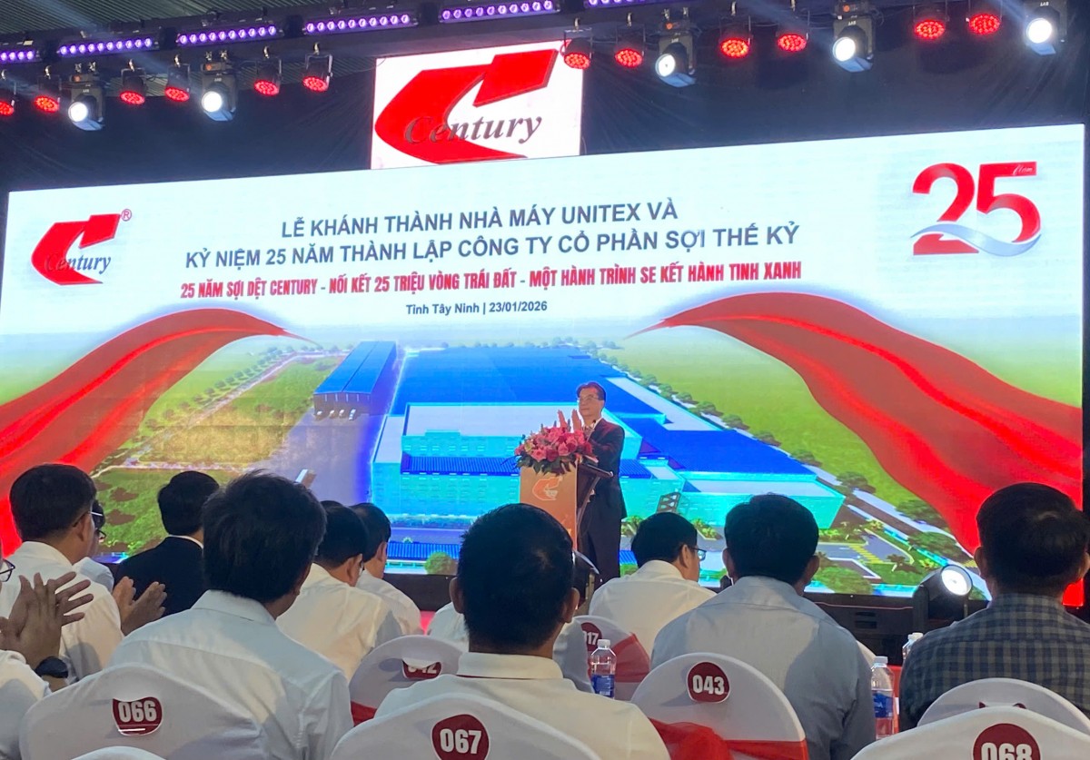 Sợi Thế Kỷ đưa nhà máy Unitex công suất 60.000 tấn/năm vào vận hành