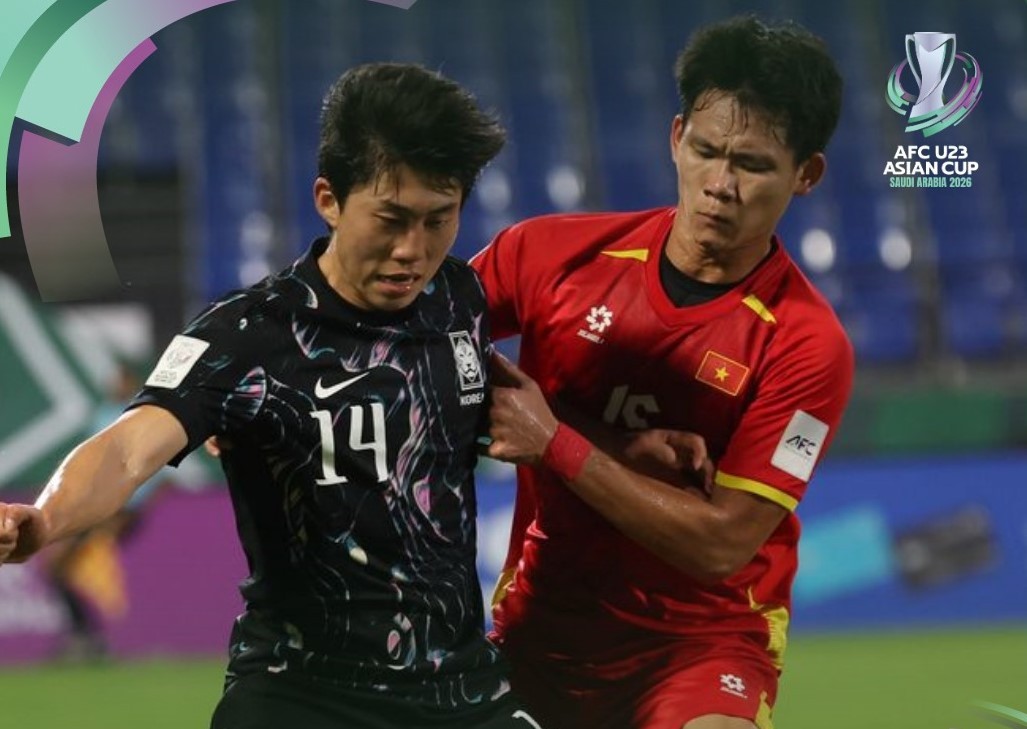 Hiệp một khép lại với lợi thế nghiêng về U23 Việt Nam. Ảnh: AFC Asian Cup