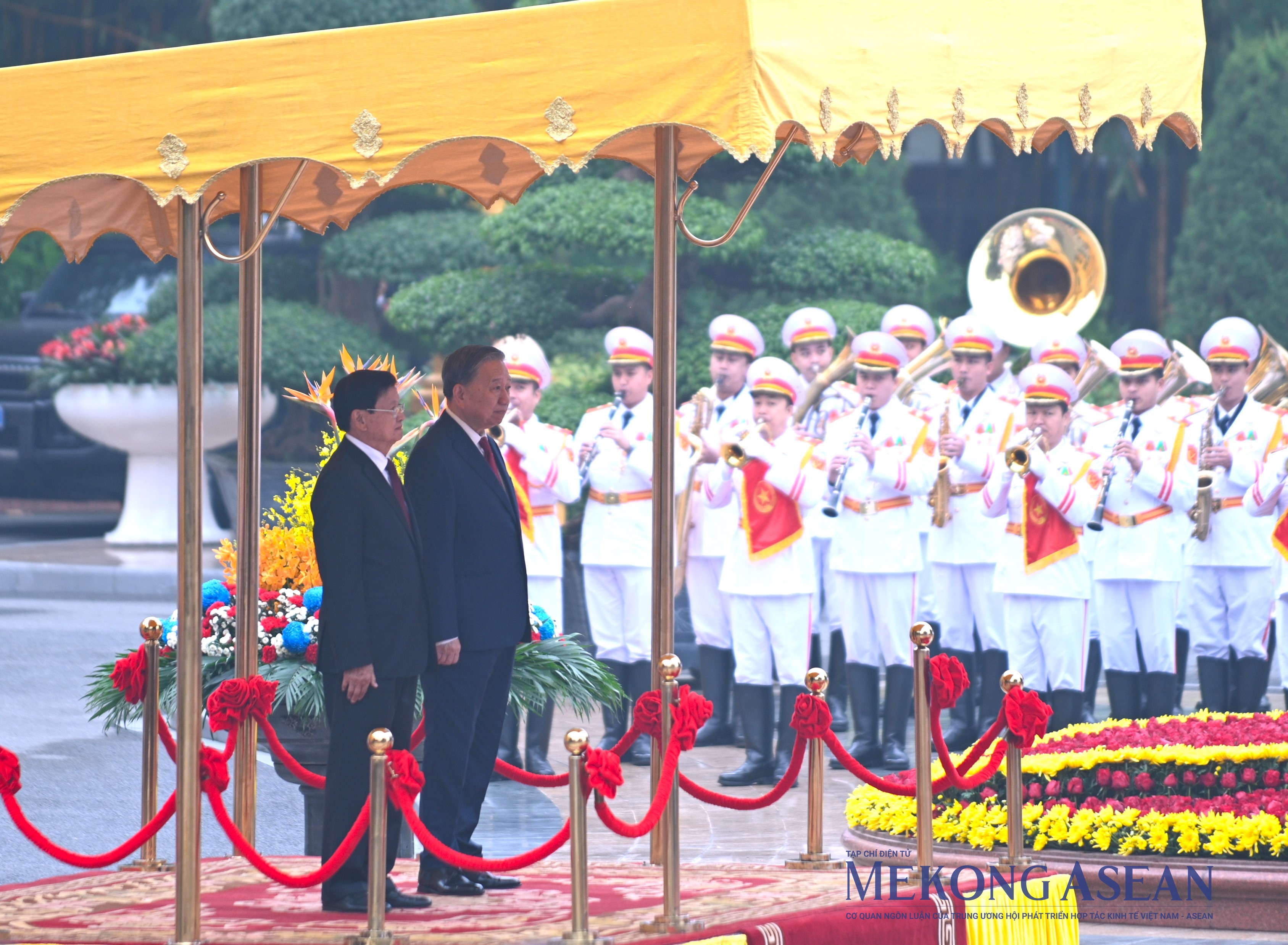 Tổng Bí thư Tô Lâm chủ trì lễ đón Tổng Bí thư, Chủ tịch nước Lào