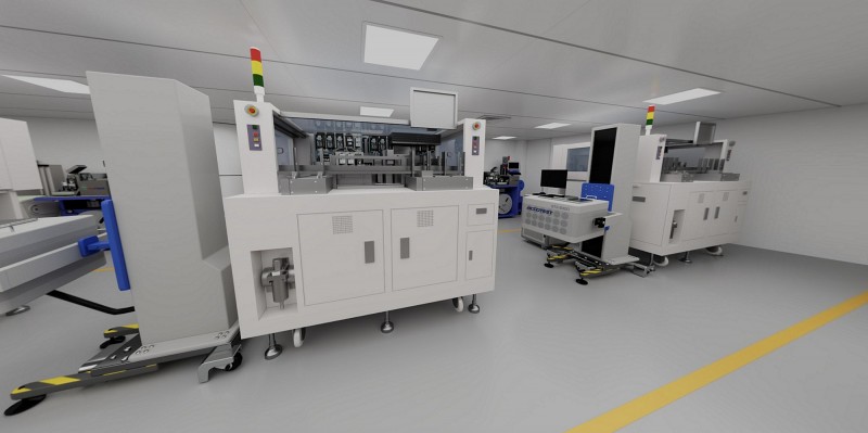 Phối cảnh một phần nhà máy kiểm thử, đóng gói tiên tiến chip bán dẫn FPT. Phối cảnh một phần nhà máy kiểm thử, đóng gói tiên tiến chip bán dẫn FPT.
