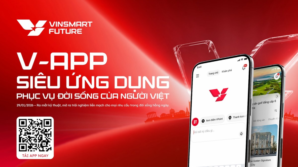 Vinsmart Future ra mắt siêu ứng dụng 'một chạm' V-APP Vinsmart Future ra mắt siêu ứng dụng 'một chạm' V-APP
