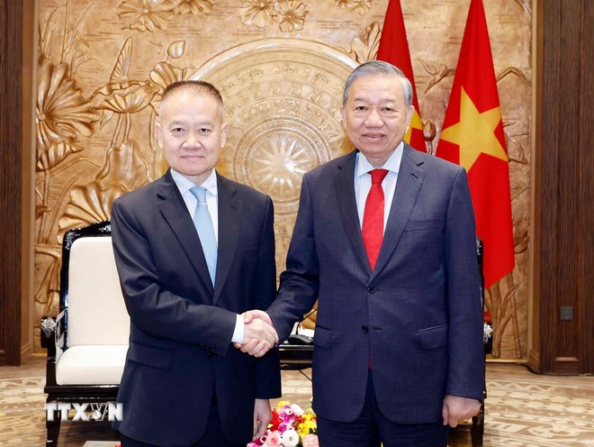 Tổng Bí thư Tô Lâm tiếp Đặc phái viên của Tổng Bí thư, Chủ tịch Trung Quốc