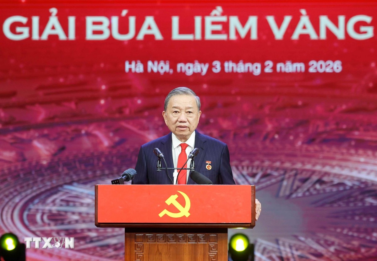 Tổng Bí thư Tô Lâm phát biểu tại buổi lễ. 