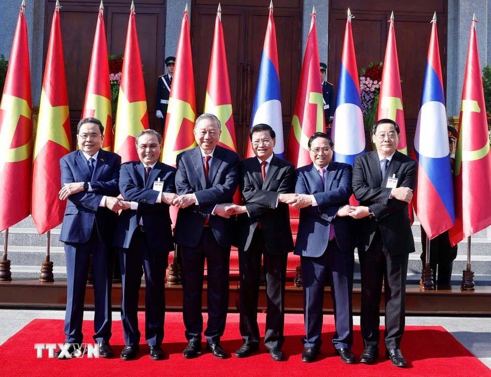 Lễ đón trọng thể Tổng Bí thư Tô Lâm tại Vientiane, Lào