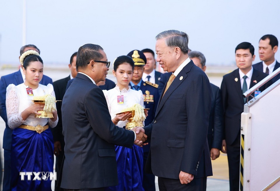 Tổng Bí thư Tô Lâm bắt đầu chuyến thăm cấp Nhà nước tới Campuchia