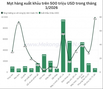 Việt Nam nhập siêu hơn 1,7 tỷ USD trong tháng 1/2026