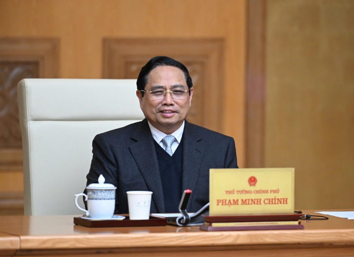 Thủ tướng Phạm Minh Chính phát biểu tại cuộc gặp mặt. Ảnh: VGP.