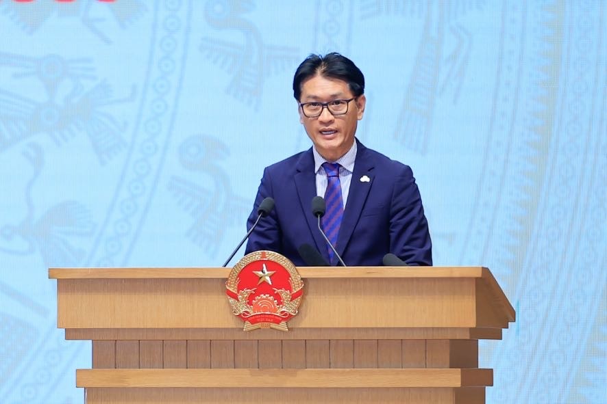 Ông Hồ Thanh Tùng - Tổng Giám đốc Tập đoàn CMC phát biểu tại sự kiện. Ảnh: VGP