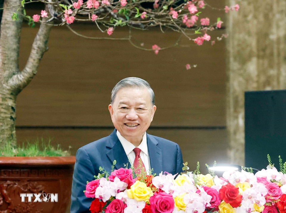 Tổng Bí thư Tô Lâm thăm, chúc Tết Đảng bộ, chính quyền và nhân dân Hà Nội