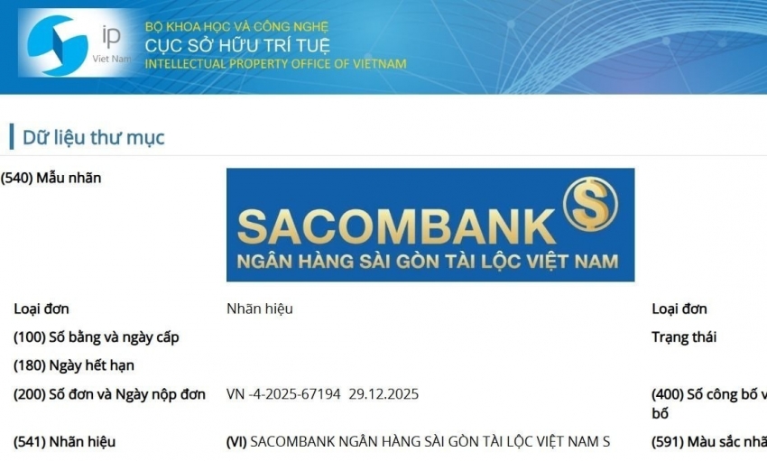 Sacombank đăng ký nhãn hiệu Ngân hàng Sài Gòn Tài Lộc Việt Nam