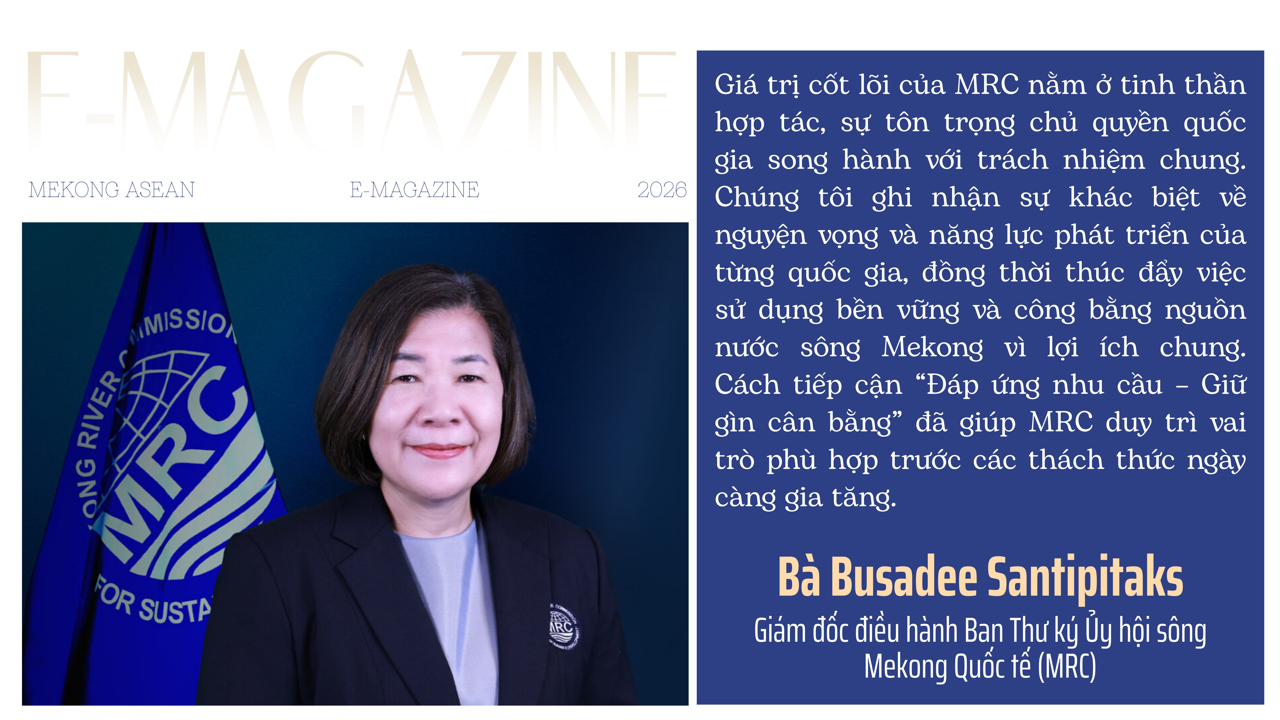 ‘Hợp tác và niềm tin là nền tảng cho tương lai bền vững của sông Mekong’