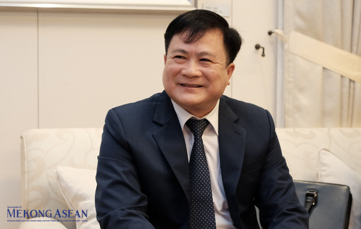 Chủ tịch UBND xã Cát Thịnh Hà Biên Cương tại lễ ký kết. Ảnh: Tùng Dương/Mekong ASEAN