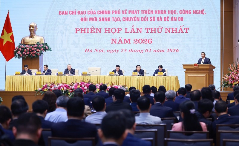 Thủ tướng Phạm Minh Chính chủ trì phiên họp lần thứ nhất năm 2026 của Ban Chỉ đạo của Chính phủ về phát triển khoa học, công nghệ, đổi mới sáng tạo, chuyển đổi số và Đề án 06, diễn ra chiều 25/2. Ảnh: VGP. Thủ tướng Phạm Minh Chính chủ trì phiên họp lần thứ nhất năm 2026 của Ban Chỉ đạo của Chính phủ về phát triển khoa học, công nghệ, đổi mới sáng tạo, chuyển đổi số và Đề án 06, diễn ra chiều 25/2. Ảnh: VGP.