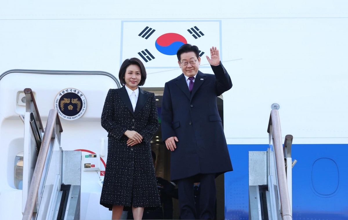 Tổng thống Lee Jae Myung và Đệ nhất phu nhân Kim Hye Kyung. Ảnh: Yonhap