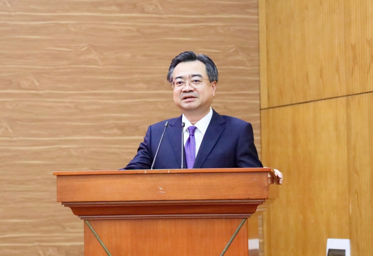 Trưởng Ban Chính sách, chiến lược Trung ương Nguyễn Thanh Nghị phát biểu tại hội nghị. Ảnh: 