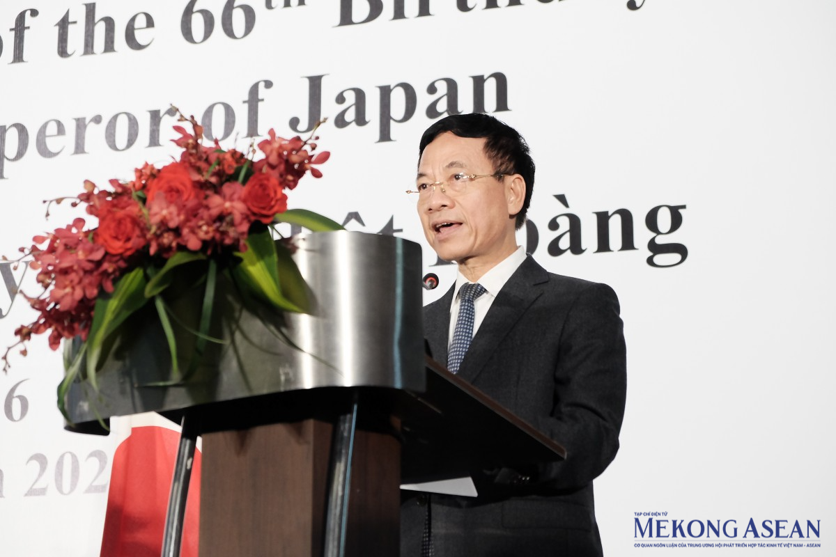 Bộ trưởng Bộ Khoa học và Công nghệ Nguyễn Mạnh Hùng tại buổi lễ tối 3/3. Ảnh: Tùng Dương/Mekong ASEAN