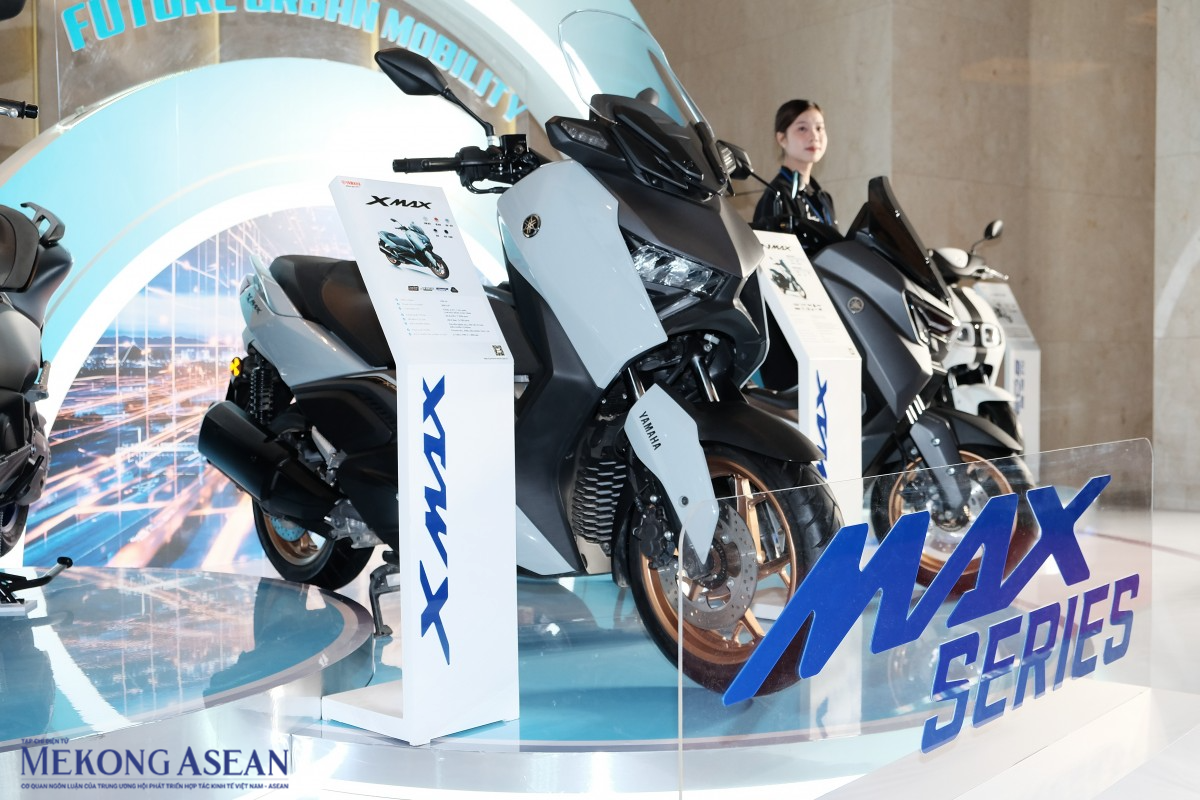 Yamaha trưng bày dòng xe tay ga thể thao MAX Series. Ảnh: Tùng Dương/Mekong ASEAN