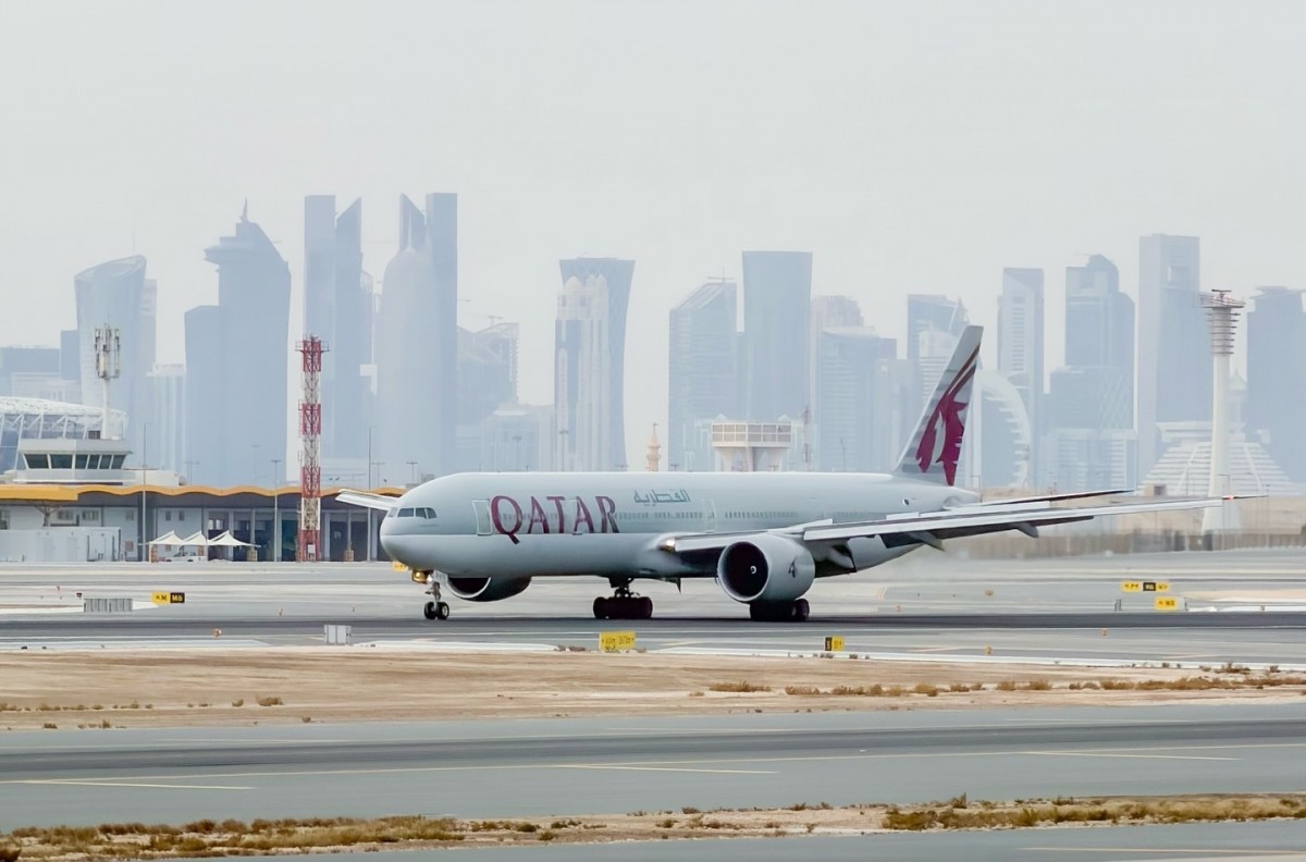 Máy bay Qatar Airway tại sân bay Doha, Qatar. Ảnh: 