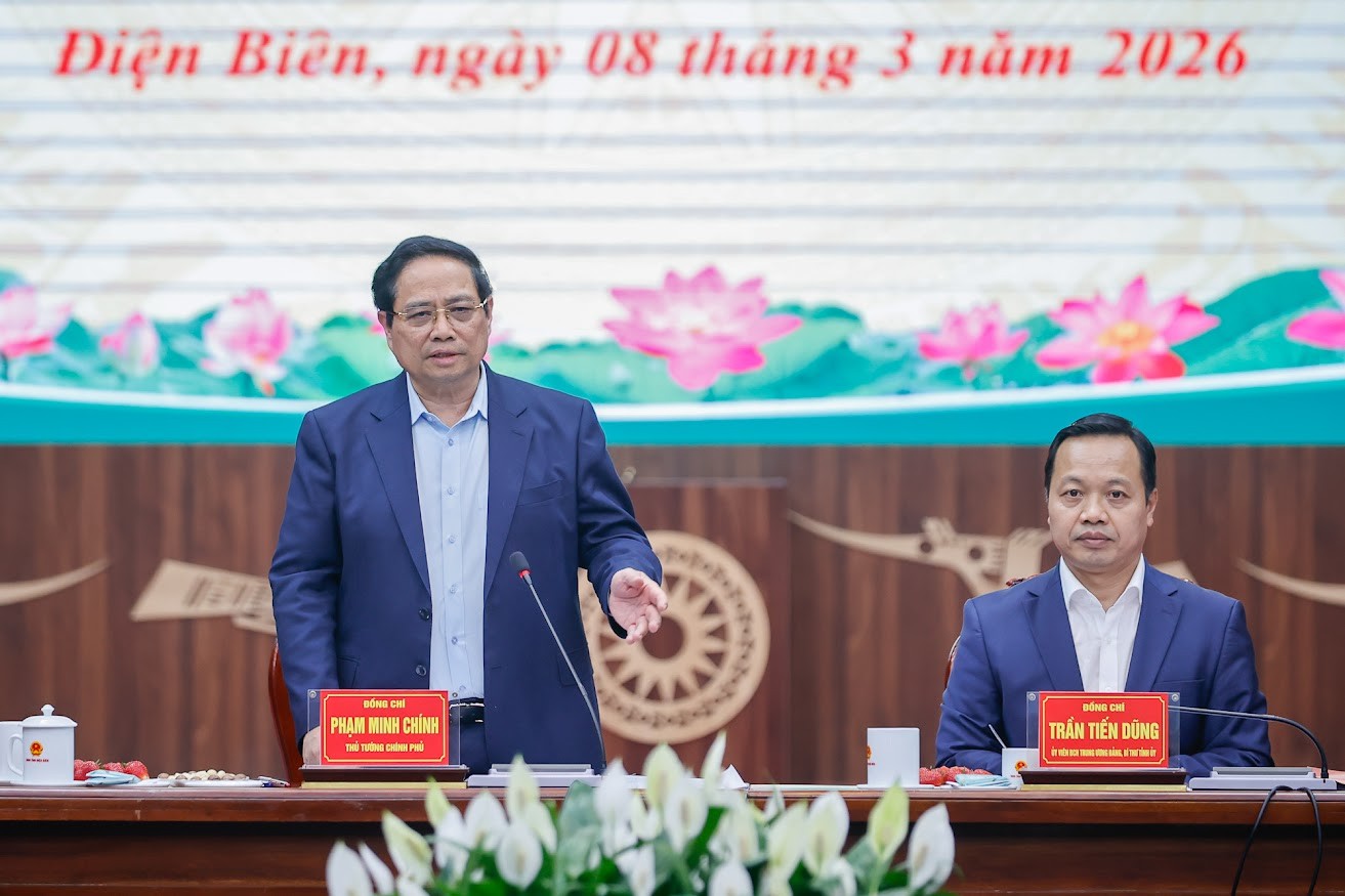 Thủ tướng Phạm Minh Chính phát biểu chỉ đạo tại phiên họp. Nguồn: VGP.