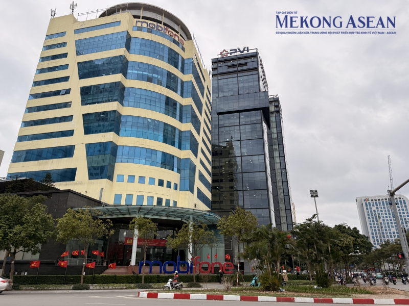 Trụ sở chính của Tổng công ty Viễn thông MobiFone nằm tại phố Phạm Văn Bạch, Hà Nội. Ảnh: Hà Anh/Mekong ASEAN.