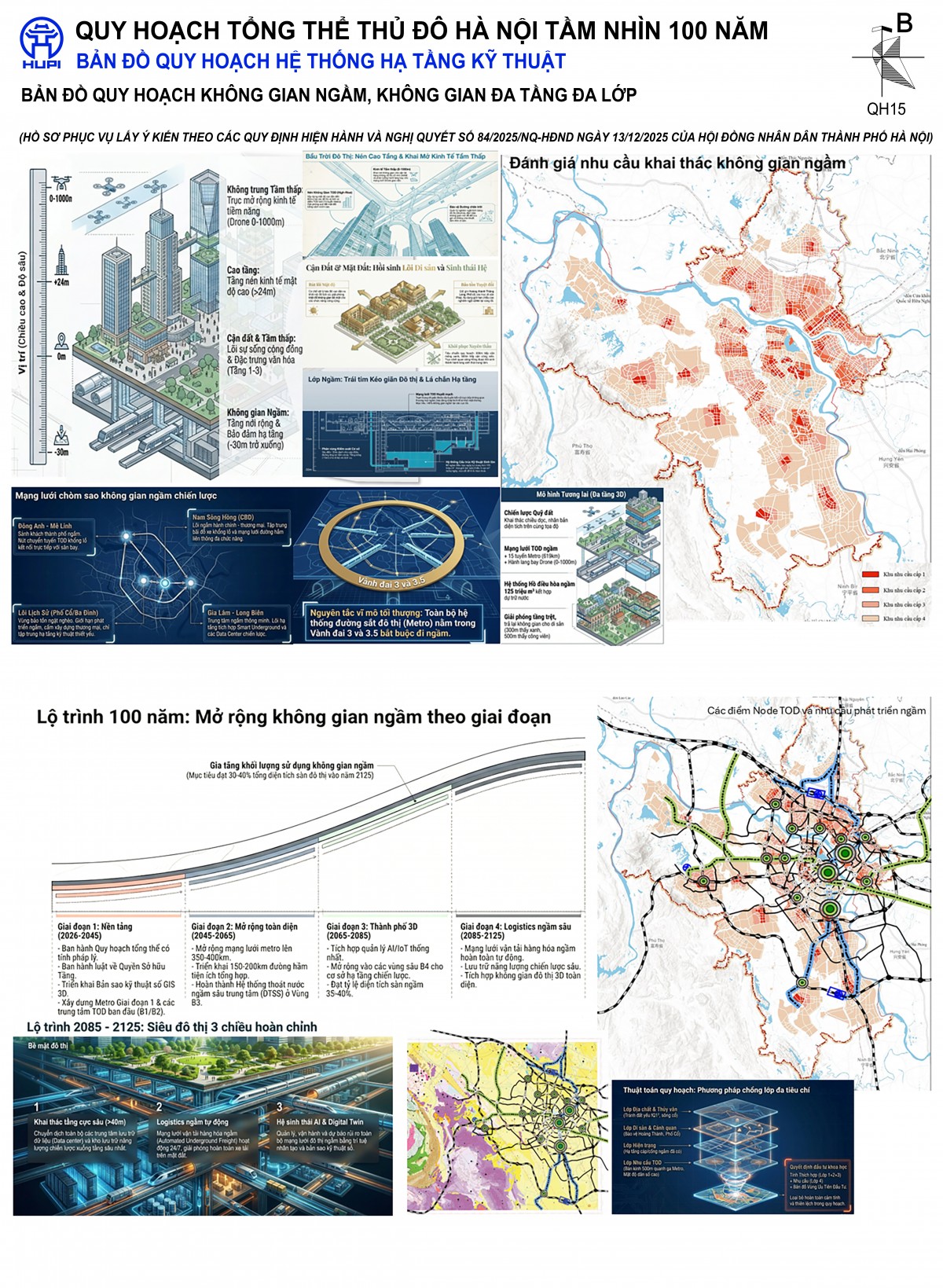 Quy hoạch không gian ngầm Thủ đô Hà Nội tầm nhìn 100 năm. Ảnh: Hanoi.gov.